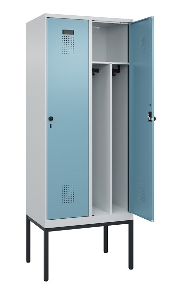 C+P Spind Evolo PLUS, Gestell, 2 Abteile, 2120x800x500mm, 7035/0010, Verschluss Drehriegel, 0490307-22F S10009