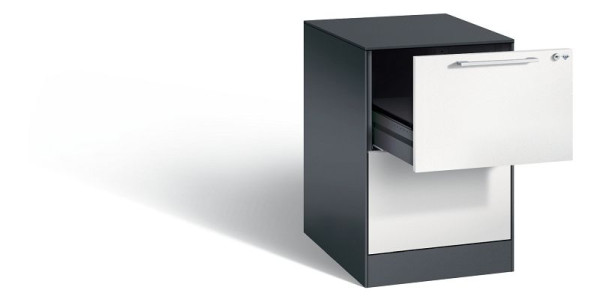 C+P Karteischrank Asisto, H710xB440xT600mm, Farbe: Schwarzgrau / Lichtgrau, Bügelgriff, 146275-221 S10016