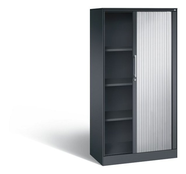 C+P Rollladenschrank Asisto, H1639xB800xT435mm, Farbe: Schwarzgrau / Weißaluminium, Bügelgriff, 4 OH, 143013-000 S10047