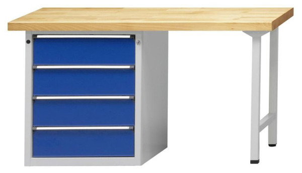 ANKE Werkbänke Kombiwerkbank, Modell 808 V, 1500 x 700 x 840 mm, RAL 7035/5010, KSP 40 mm, 410.416