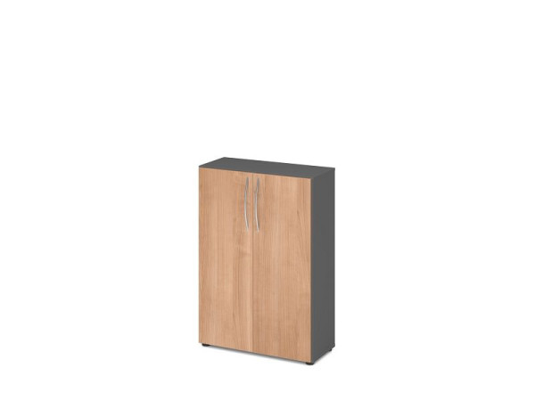 Hammerbacher Schrank 3OH 34, 6cm tief BM Graphit/Nussbaum, V4550/G/N/BM