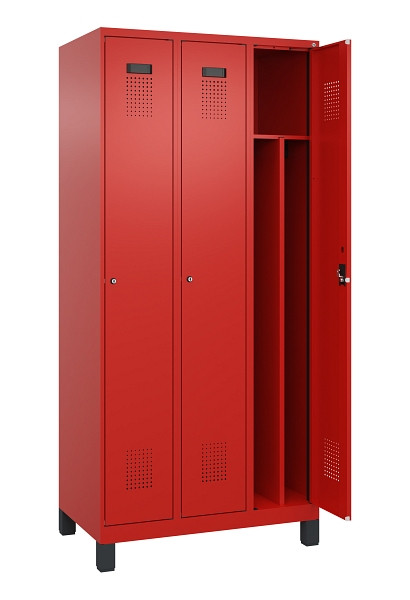 C+P Spind Evolo PLUS, mit Füßen, 3 Abteile, 1950x900x500mm, 3020/3020, Verschluss Zylinderschloss, 049010-30F S10052
