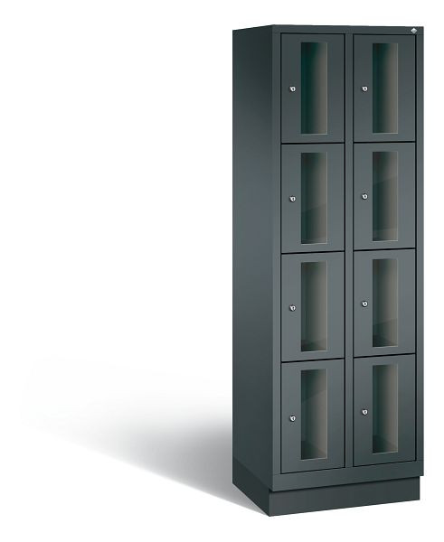 C+P Schließfachschrank Classic, 8 Fächer, H1800xB610xT500 mm, Anthrazit, 8020A204 S10029
