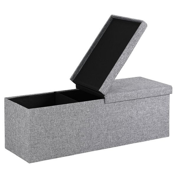 casaria Sitzbank Hellgrau 115x38x38cm mit Klappdeckel, 106963