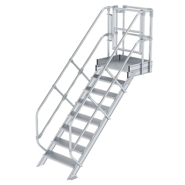 Munk Günzburger Steigtechnik Treppen-Modul Aluminium geriffelt 8 Stufen, 632308