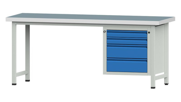 ANKE Werkbänke Kombiwerkbank, Modell 727 E, 2000 x 700 x 850 mm, RAL 7035/5012, UBP 50 mm, 510.821