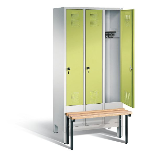 C+P Garderobenschrank Evolo, H1850xB900xT815mm, Farbe: Lichtgrau / Viridingrün, 48030-30 S10189