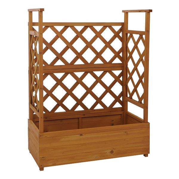 Mendler Hochbeet HWC-P67, Pflanz-/Blumenkasten Pflanzkübel Rankgitter Rankhilfe Spalier Holz FSC® 114x85x44cm, natur, 119655