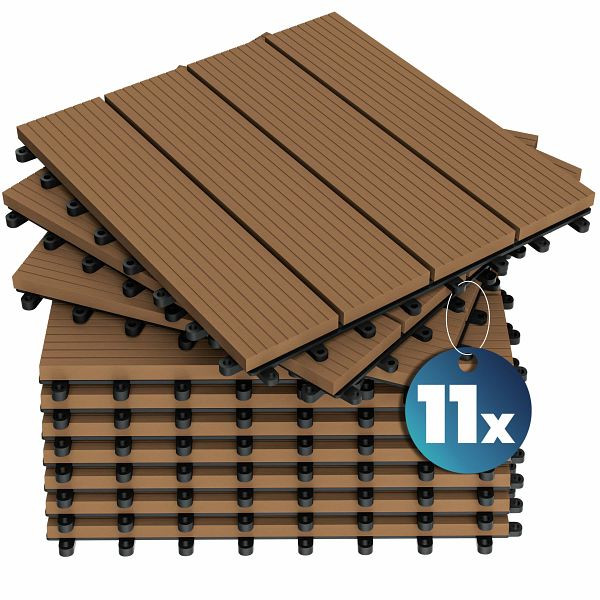 casaria WPC Fliesen, VE: 11er-Set Klassik Terrakotta - 30x30cm, 994369