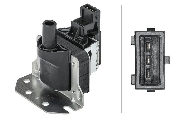 HELLA Zündspule, 12V, 3-polig, Blockzündspule, geschraubt, 5DA 358 168-501