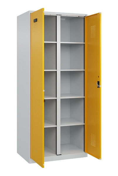 C+P Wäsche-Spind Evolo PLUS, 2 Abteile, 1850x800x500mm, 7035/1004, Verschluss Zylinderschloss, 049002-22B S10027