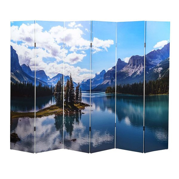 Mendler Foto-Paravent HWC-A83, Raumteiler Trennwand Sichtschutz, 180x244cm See, 84848