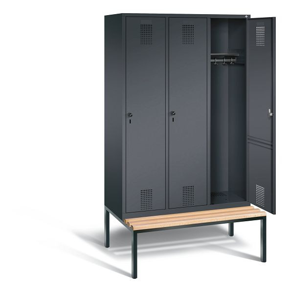 C+P Garderobenschrank Evolo, H2090xB1200xT815mm, Farbe: Schwarzgrau, 48050-32 S10048