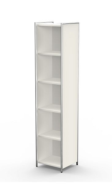 Kerkmann Einzelregal für 5 OH, Artline, B 410 x T 380 x H 1850 mm, Weiß, 13734610