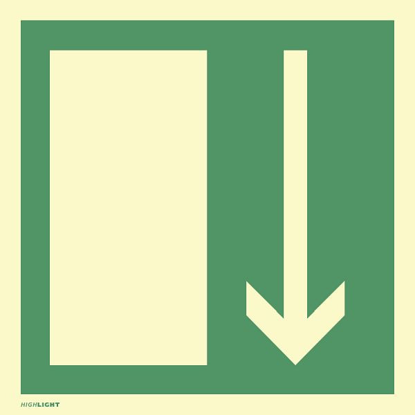 Moedel Notausgang, Kunststoff, langnachleuchtend, 160-mcd, 200x200 mm, 60604