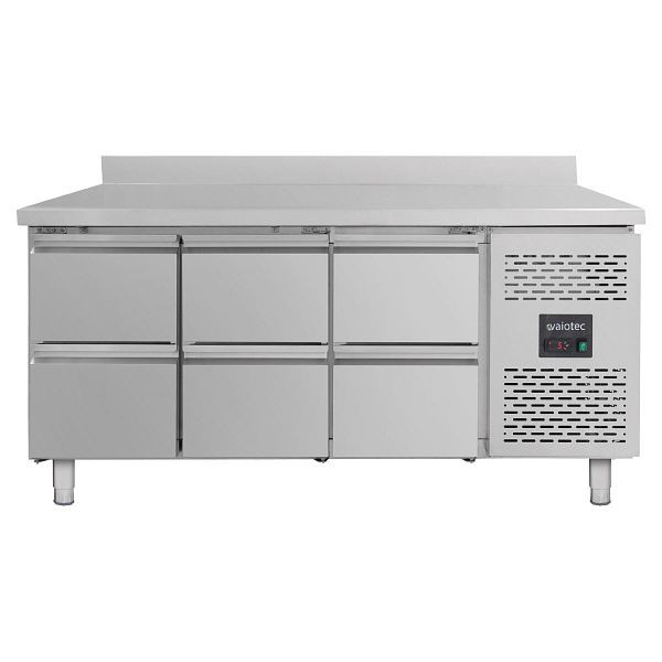 Vaiotec Kühltisch / 6 Schubladen inkl. Aufkantung - Monoblock, 1795 x 700 mm, 12018