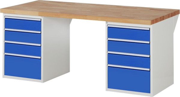 RAU Werkbank Serie 7000 - Baukasten-Bauweise, 8 x Schublade, 2000x840x900 mm, 03-7510A3-209B4S.11