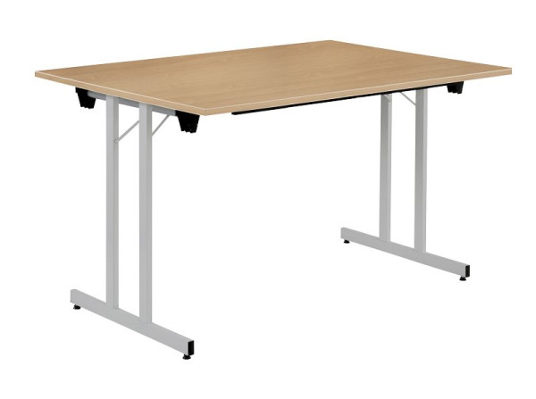 Bisley MULTI Desking Klapptisch, rechteckig, mit Einrastfunktion, aluminium, 19 mm, Dekor BC buche, H 740 x B 1200 x T 800 mm, KT1208BC300