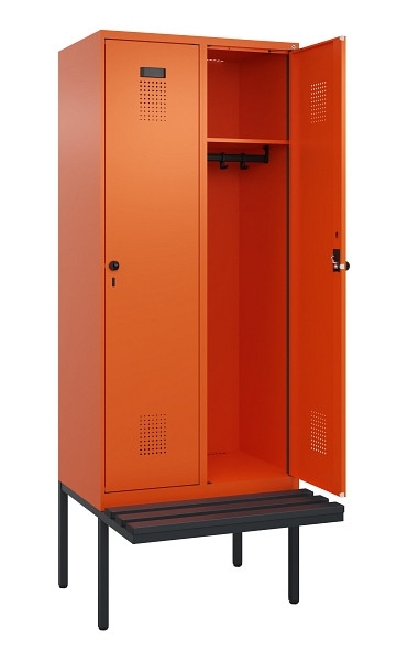 C+P Spind Evolo PLUS, 2 Abteile, 2120x800x815mm, 2004/2004, Haken 4, Drehriegel, Material Sitzfläche Kunststoff, 0490407-22 S10077