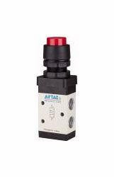 Riegler 3/2-Wegeventil, manuell betätigt, mit Druckknopf, NC, monostabil, für Schalttafeleinbau, 115995