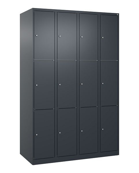 C+P Schließfachschrank Classic PLUS, 4 Abteile mit je 3 Fächern, 1850x1200x500mm, 7016/7016, 080000-403 S10010