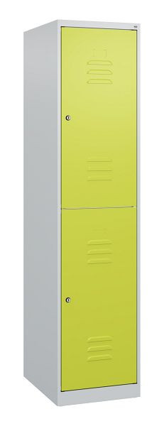 C+P Doppelstöckiger Spind Classic PLUS, 1700x400x500mm, 7035/0024, Zylinderschlösser, 0803007-12 S10022