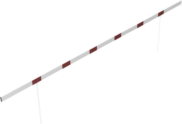 Schake Barriere Aluminiumprofil weiß beschichtet / rot reflektierend, einseitig reflektierend, Querrohrlänge: 5000 mm, 4117_50B