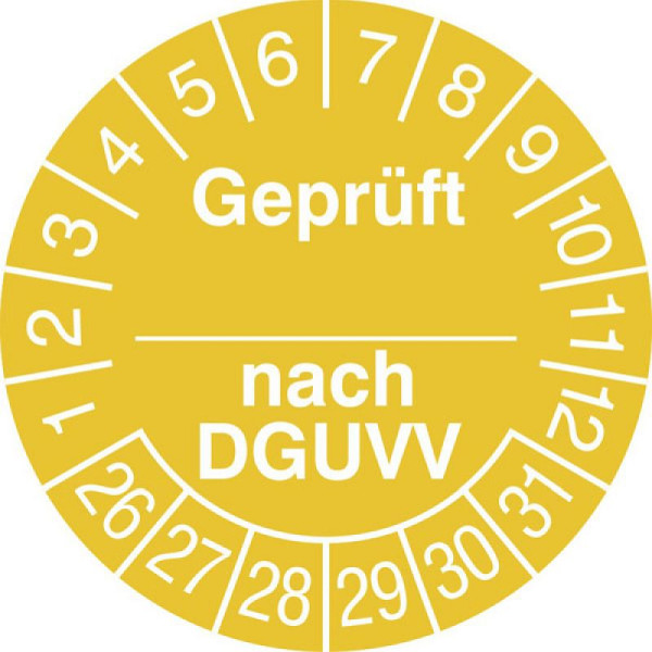 Stein HGS Prüfplaketten mit Jahresfarbe (6 Jahre), gelb, 2026-2031, 31.c2120-26