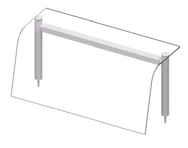 Stalgast Glas-Aufsatzbord mit Hustenschutz 790x455x450 mm für Speisenausgabesysteme, ZS07107