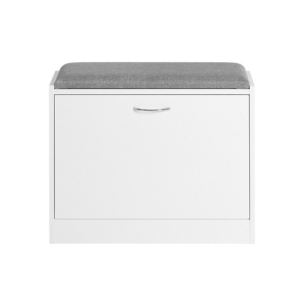 SoBuy Schuhbank mit einer Tür Hellgrau 57x24x47 cm, Modern, FSR16-K-W