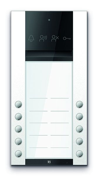 TCS Türkontrollsystem PES PRO Audio Außenstation 10T 2 Spalten AP RAL9010 reinweiß, ASA120210-0019