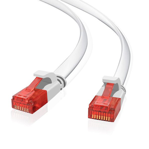 Helos ultra slim Patchkabel U/UTP Cat 6 weiß 15,0m, 263024