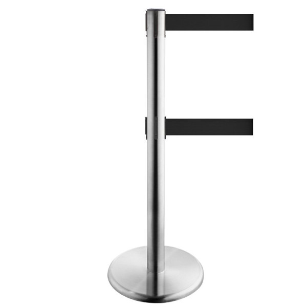 Stein HGS Personenleitsystem -P-Line Duo-, Edelstahl, schwarz, mit magnetischem Gurtendstück, Gurtlänge: 2 x 2,3 m, 36402-0404