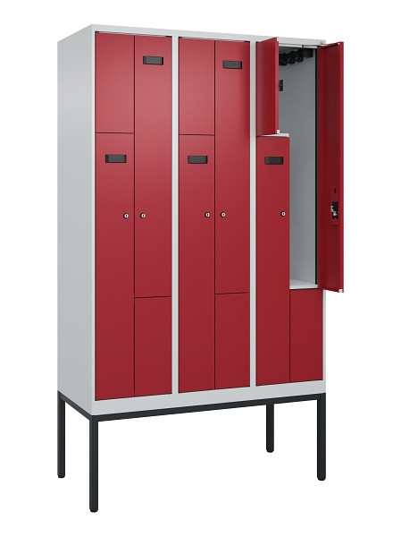 C+P Z-Spind Evolo PLUS, Gestell, 6 Fächer, 2120x1200x500mm, 7035/3003, Zylinderschloss, 0490337-326 S10032