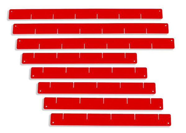 Metra Schubladeneinteiler, rot - Set, für Werkstattwagen, 3 + 5 Einteilerbleche, 400 mm, 10041