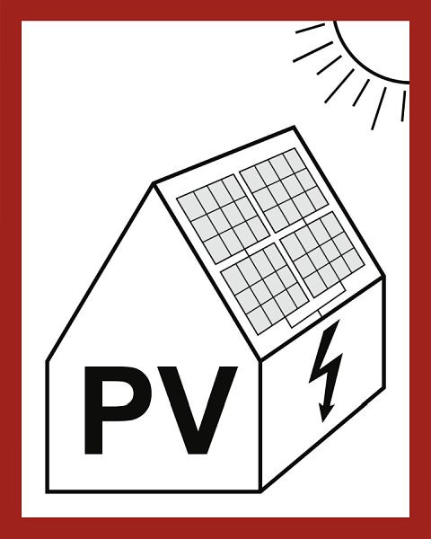 Moedel Hinweis auf eine PV-Anlage (Photovoltaikanlage), Aluminium, 200x250 mm, 57276