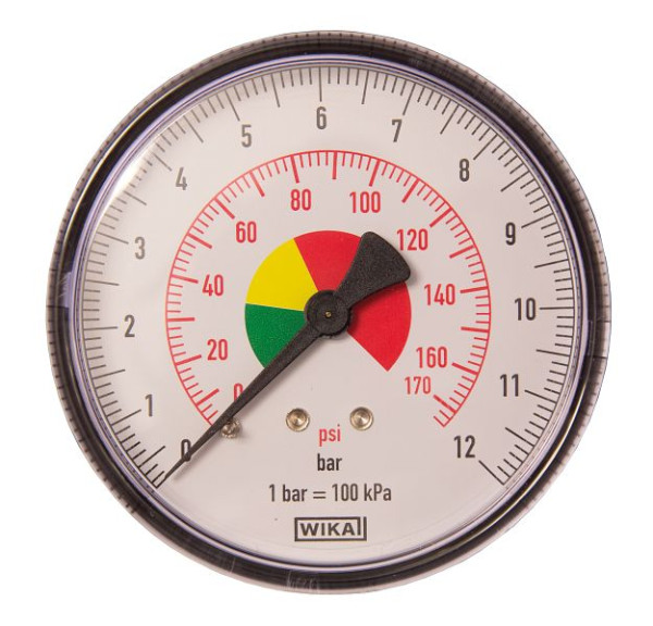ELMAG Druckmanometer 0-10 bar, Ø 80 mm, Ø 1/4', Außengewinde hinten, 42227