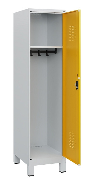 C+P Spind Evolo PLUS, Füße, 1 Abteil, 1630x400x500mm, 7035/1004, Zylinderschloss, 0490105-12 S10019