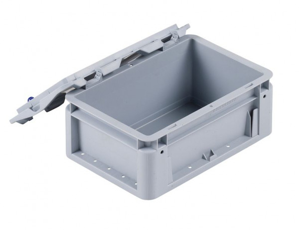 Kappes Verschlussdeckel 300 x 200 mm, mit Scharnier grau, Inklusiv 2 x Federriegel, 2 x Scharnierelement und 2 x Scharnierdrückelement, 6462.00.6854