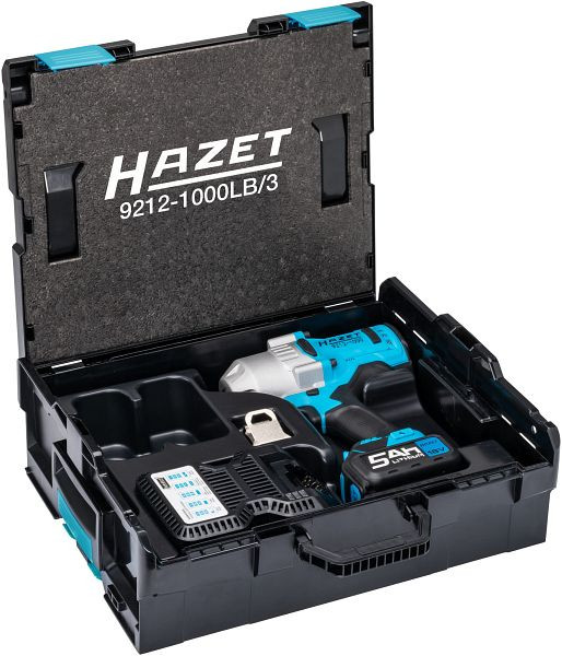 Hazet Akku-Schlagschrauber, Lösemoment maximal: 1400 Nm, Vierkant 12,5 mm (1/2 Zoll), Anzahl Werkzeuge: 3, 9212-1000LB/3