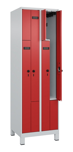 C+P Z-Spind Evolo PLUS, Füße, 4 Fächer, 1950x600x500mm, 7035/3000, Drehriegel, 049013-204 S10007