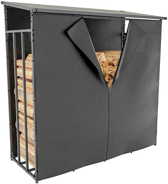 CLP Kaminholzunterstand Abdeckplane Ruston Aluminium XL, anthrazit, 319365