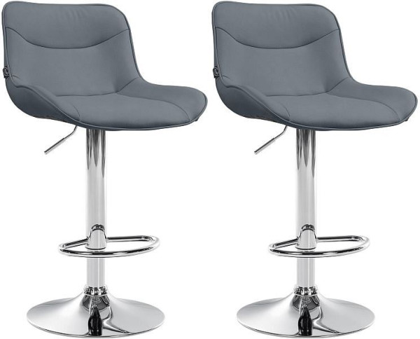 CLP Barhocker Vonore Kunstleder chrom, grau, VE: 2 Stück, 325219
