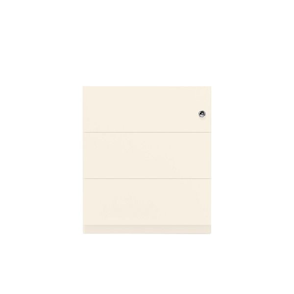 Bisley Rollcontainer Note™, 3 Schubladen, Tiefe 775 mm, Griffleiste, 625 reinweiß, NWA79M7BBB625