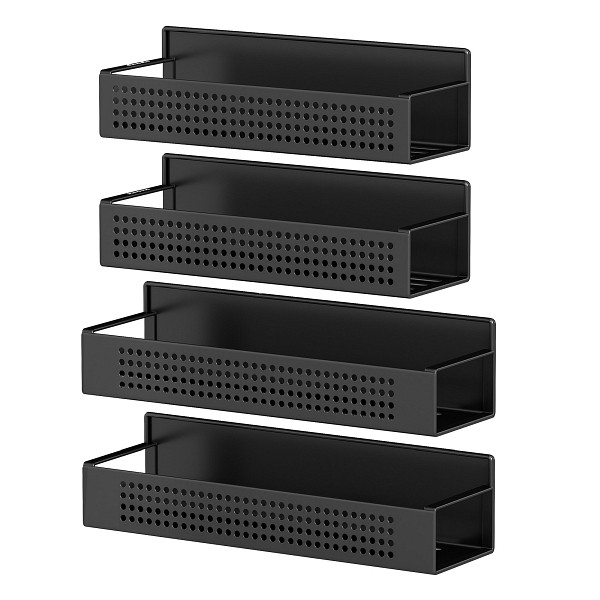 SONGMICS Gewürzregal, Schwarz, 30x10x7,5 cm, 27,5x9x7,5 cm, KCS061B01