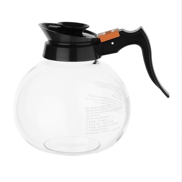 Buffalo Kaffeekanne 1,8L, Glas, orangefarbener Tab zeigt, dass die Kanne für koffeinfreien Kaffee ist, D821