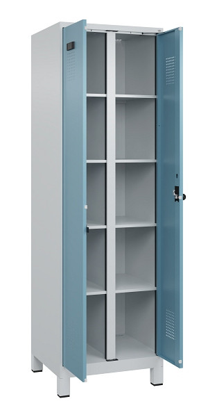 C+P Wäsche-Spind Evolo PLUS, mit Füßen, 2 Abteile, 1950x600x500mm, 7035/0010, Verschluss Drehriegel, 049012-20B S10009
