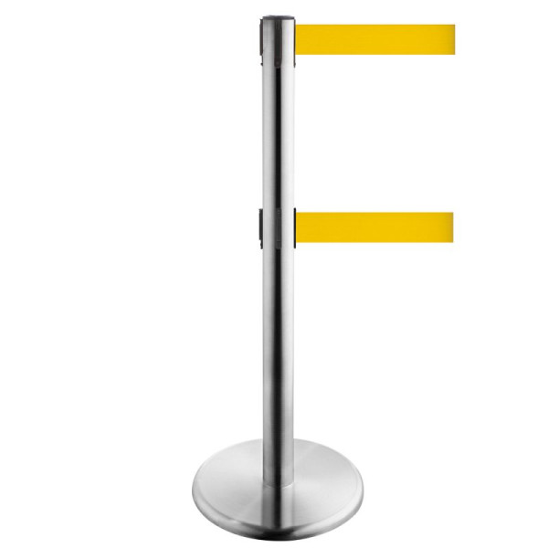 Stein HGS Personenleitsystem -P-Line Duo-, Edelstahl, signalgelb, mit magnetischem Gurtendstück, Gurtlänge: 2 x 2,3 m, 36402-1304