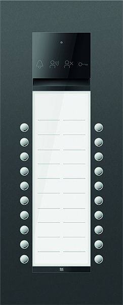 TCS Türkontrollsystem PES PRO Audio Außenstation 20T 2 Spalten UP RAL7016 anthrazitgrau, ASU600220-0017