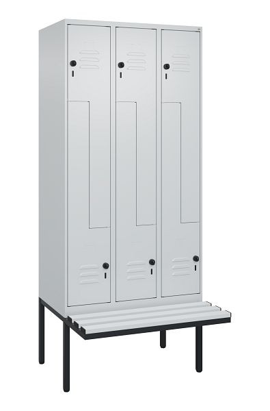 C+P Z-Spind Classic PLUS, Bank, 6 Abteile, 2120x900x815mm, 7035/7035, Drehriegel, 0800437-306 S10039